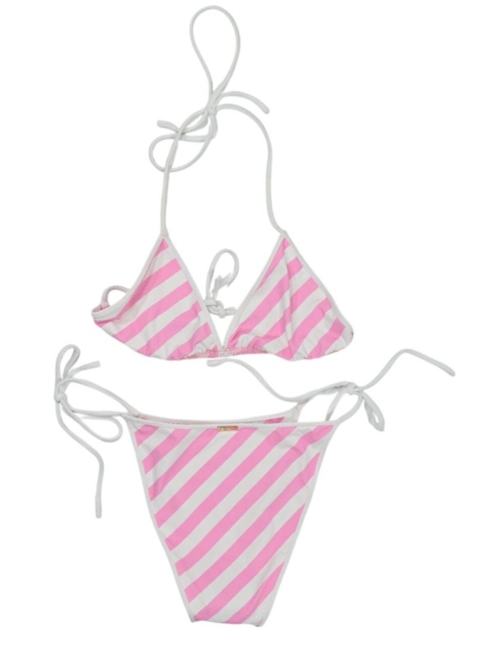 Bamba Swim Isle Bikini Set in Pink White Stripe